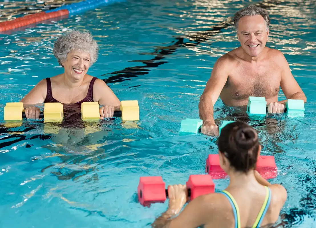 Diverse group of seniors in a water aerobics class - Collinsville, IL - Bethalto, IL