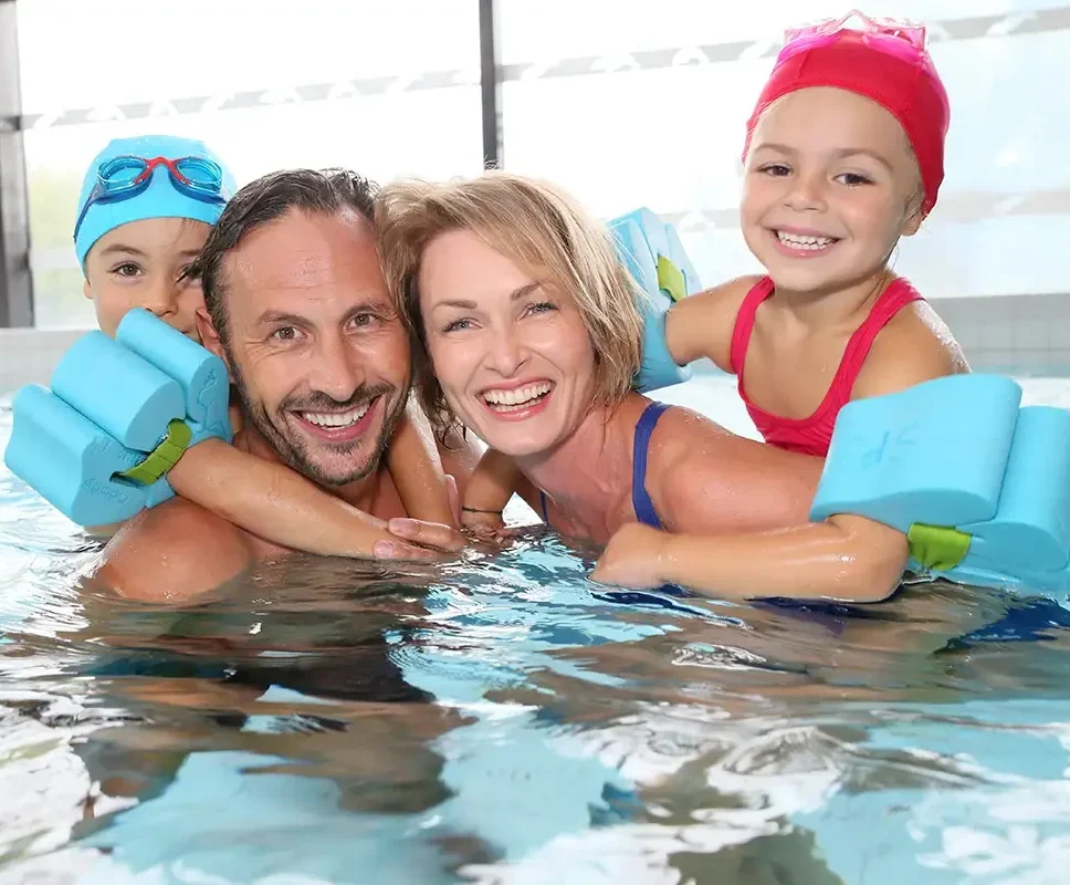 Family swimming, enjoying indoor pool at the gym - free swim time - Collinsville, IL - Bethalto, IL