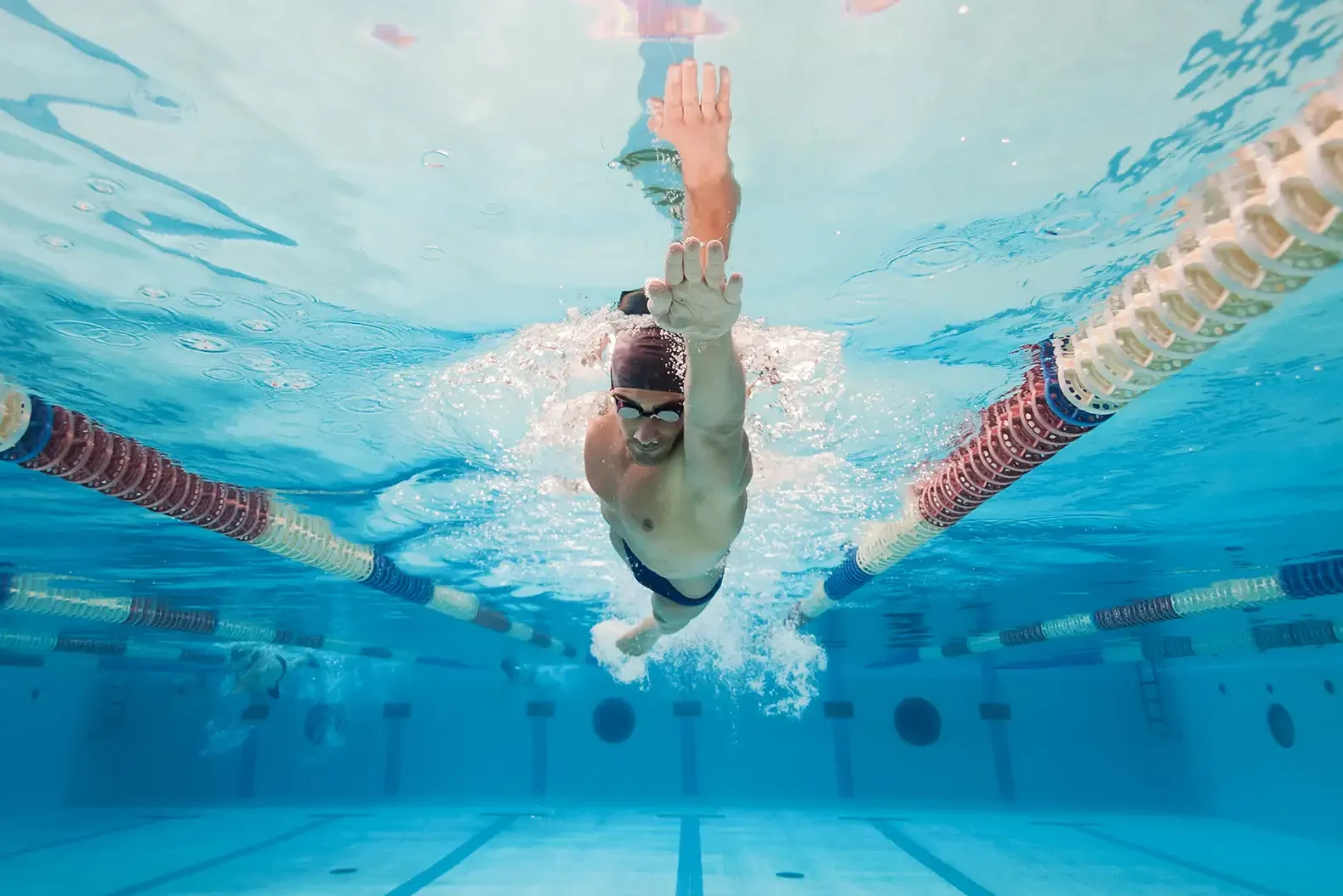 young athletic man doing laps in Olympic Sized Pool at the gym - Collinsville, IL - Bethalto, IL